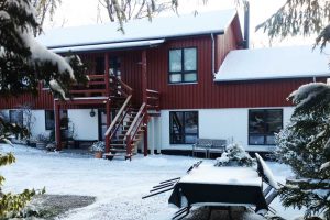 Overnatning hos Albertine om vinteren i sneen